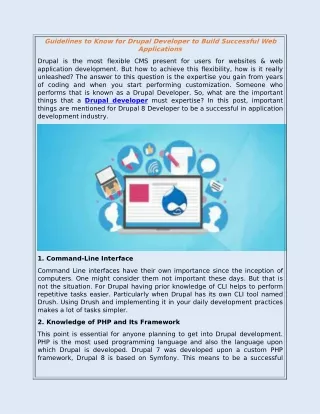 guidelines to know for drupal developer to build