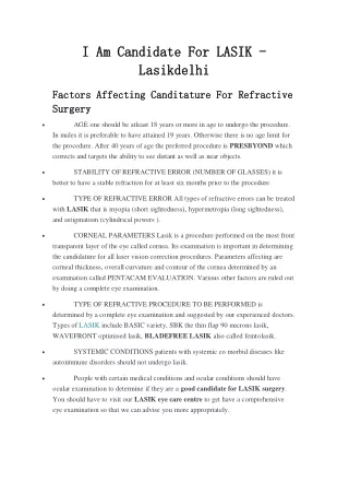 i am candidate for lasik i am candidate for lasik