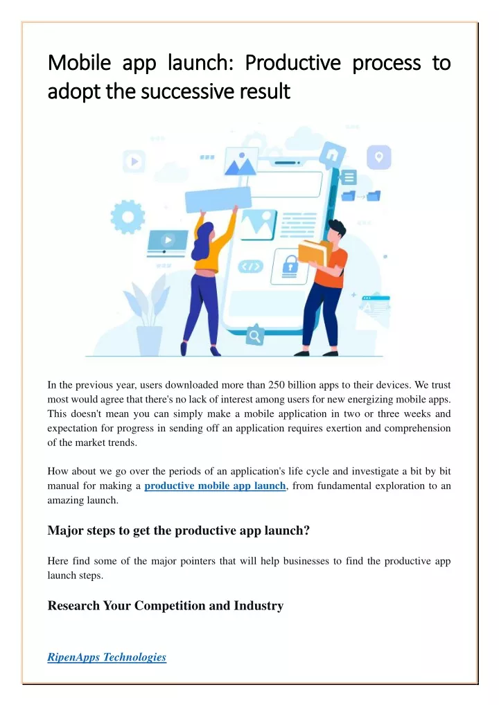 mobile app launch productive process to mobile