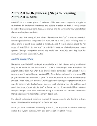 Best AutoCAD Classes in Pune