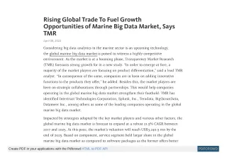 Marine Big Data Market - Global Industry Analysis 2025