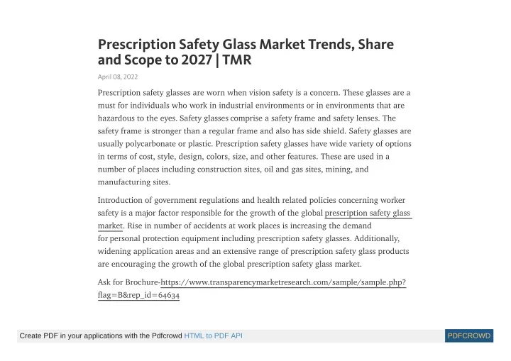 prescription safety glass market trends share