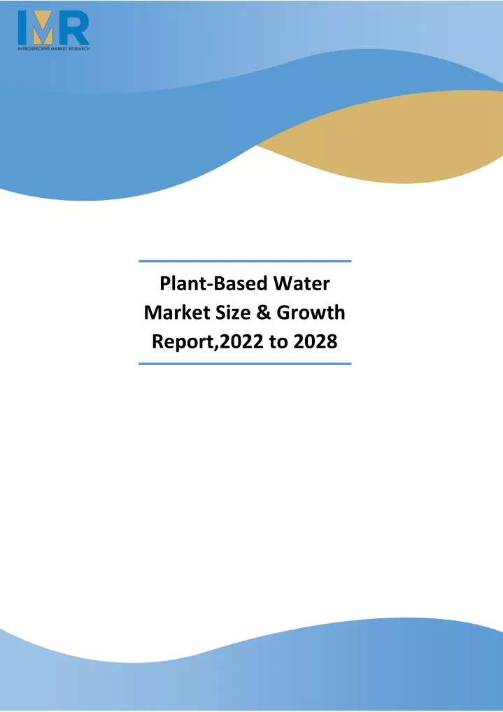 plant based water market size growth report 2022