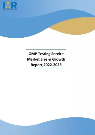 GMP Testing Service
