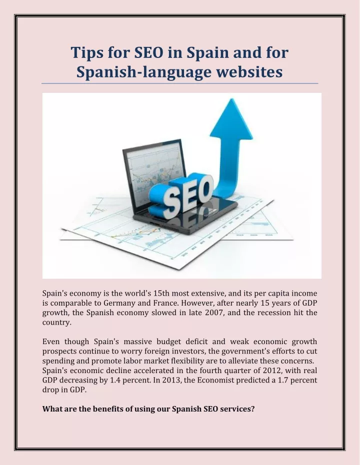 tips for seo in spain and for spanish language