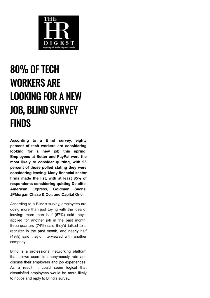 80 of tech workers are looking