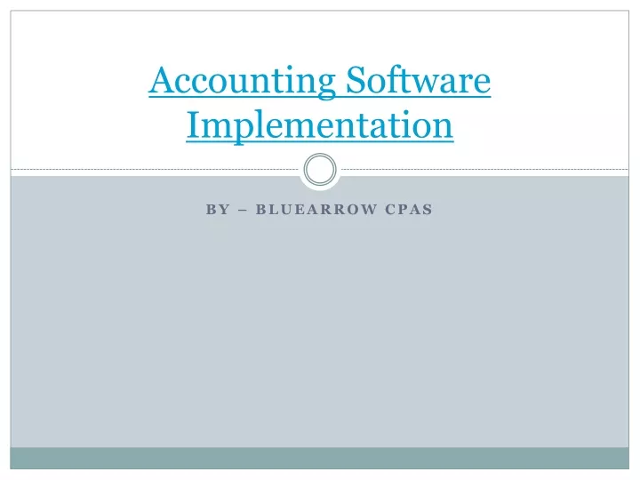 accounting software implementation