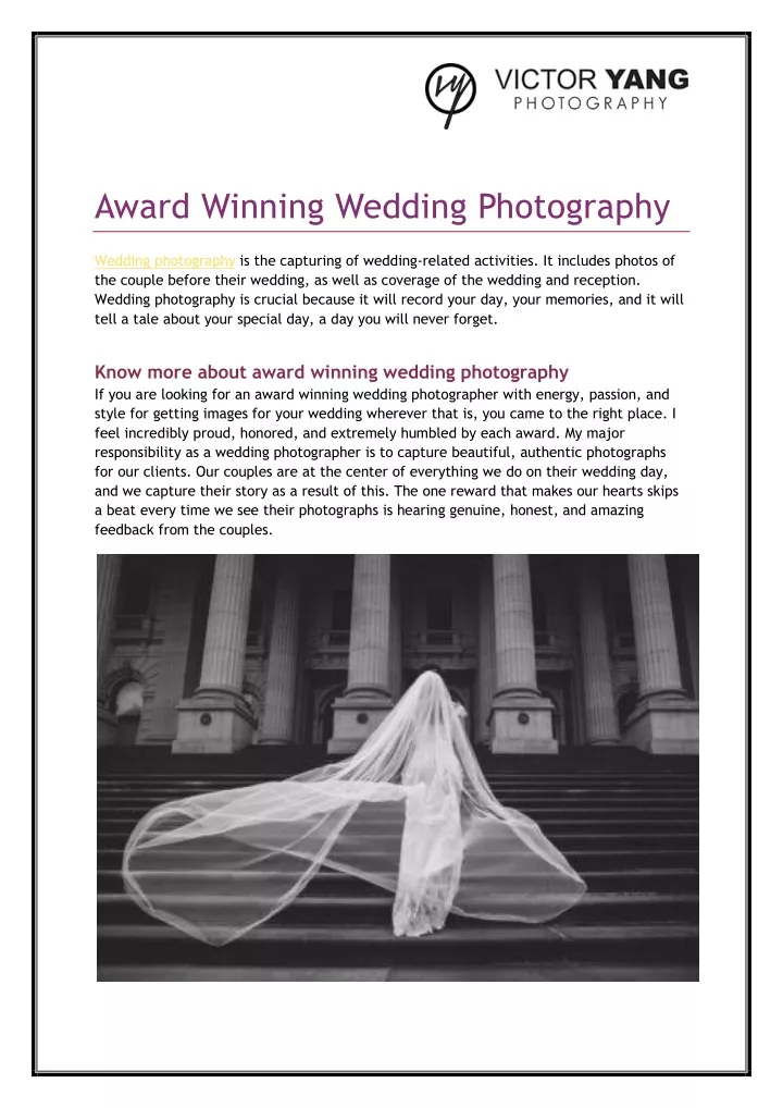 award winning wedding photography