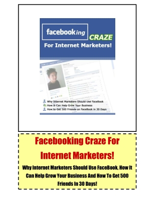 Facebooking Craze for Internet Marketers