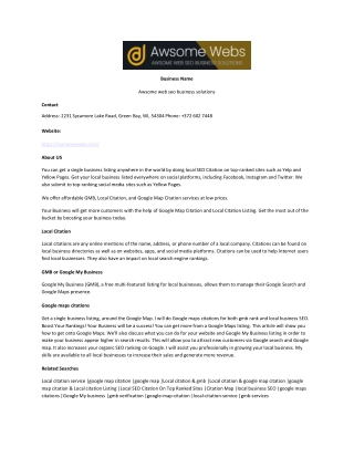 business name awsome web seo business solutions