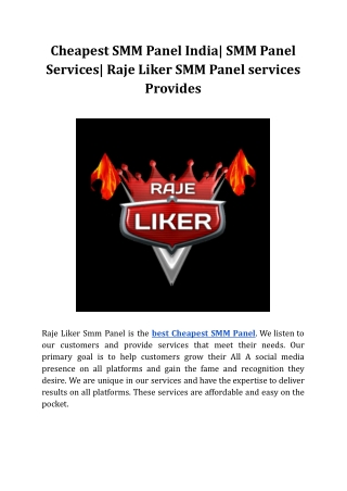 Cheapest SMM Panel India_ SMM Panel Services_
