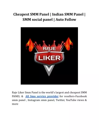 Cheapest SMM Panel