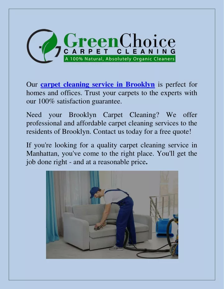 our carpet cleaning service in brooklyn
