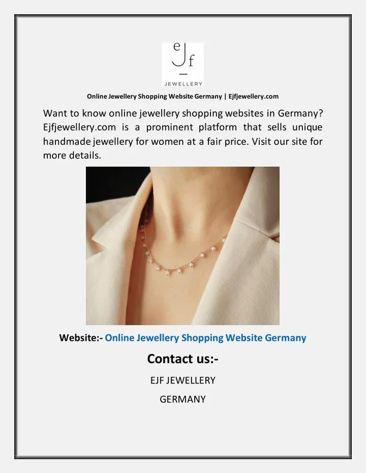 PPT - Online Jewellery Shopping Website Germany Ejfjewellery PowerPoint 