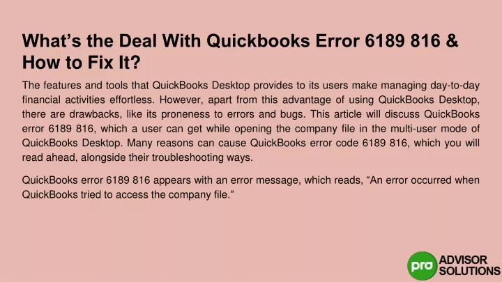 what s the deal with quickbooks error 6189 816 how to fix it