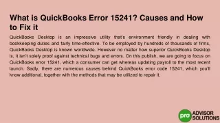 what is quickbooks error 15241 causes and how to fix it
