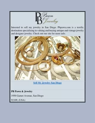 Sell My Jewelry San Diego | Pbpawn.com