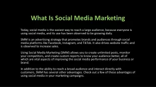 Advantages of using social media marketing