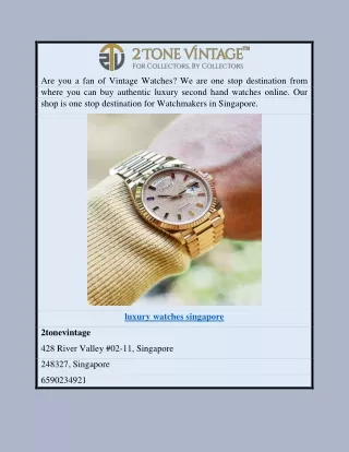 Shop Luxury Watches Singapore