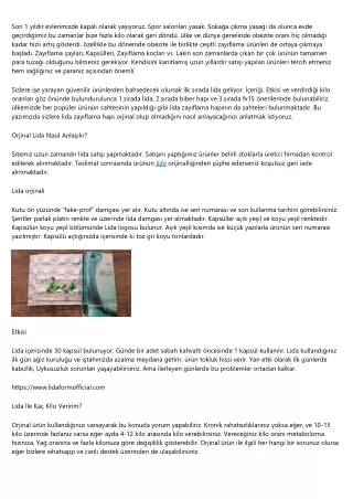 Lida Zayıflama Hapı