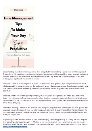 understanding important time management skills