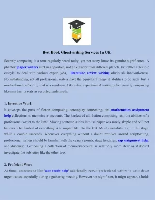 Best Book Ghostwriting Services In UK