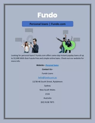 Personal loans | Fundo.com