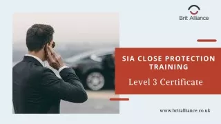 SIA Close Protection Training