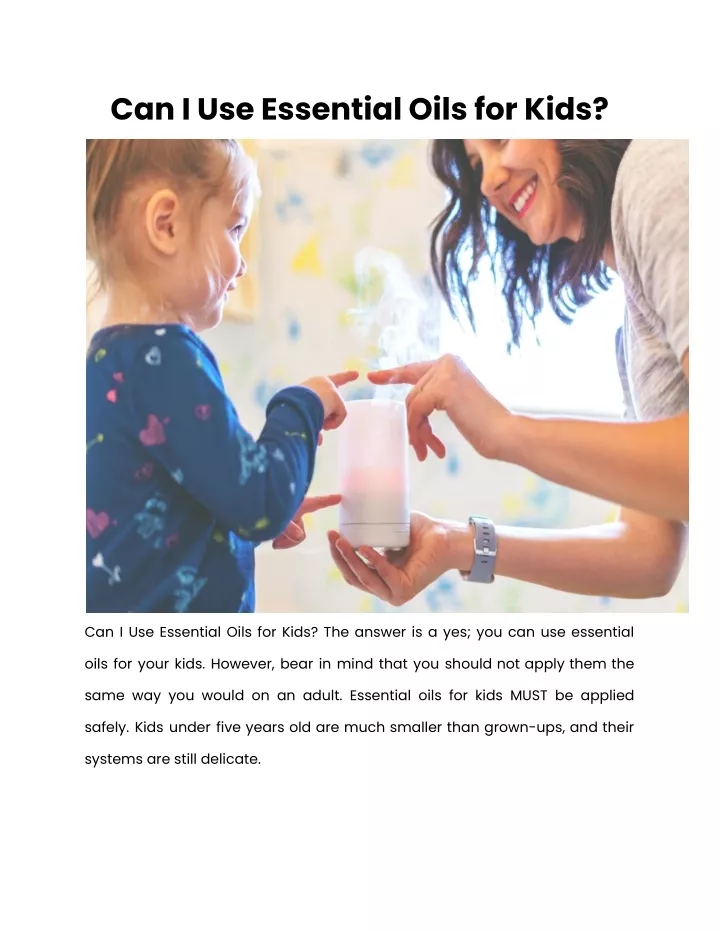 can i use essential oils for kids