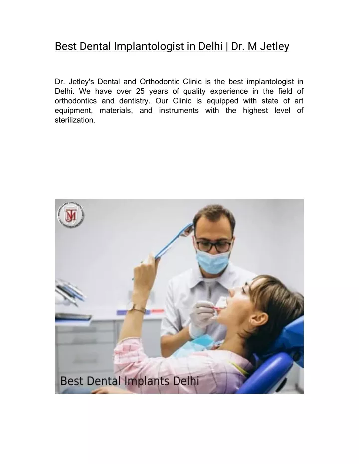 best dental implantologist in delhi dr m jetley