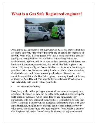what is a gas safe registered engineer