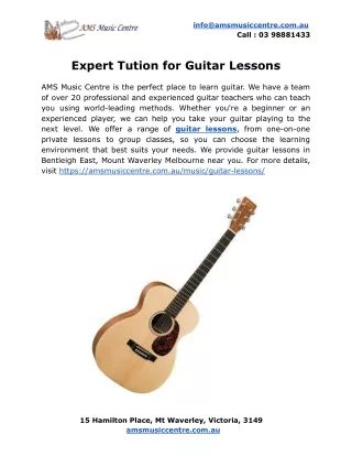 Expert Tution for Guitar Lessons