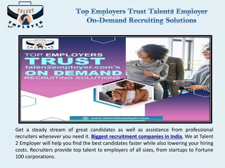 top employers trust talent2 employer on demand