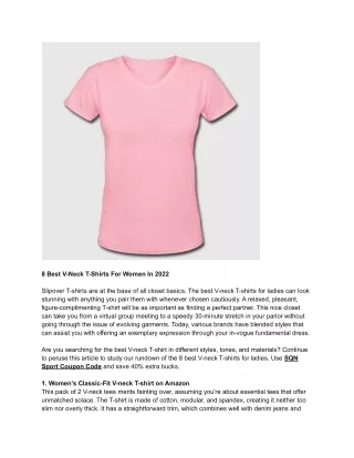 8 Best V-Neck T-Shirts For Women In 2022