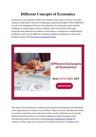 different concepts of economics