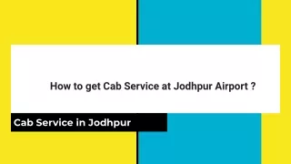 How to get Cab Service at Jodhpur Airport _