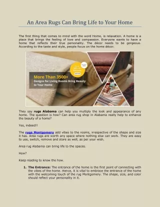 an area rugs can bring life to your home