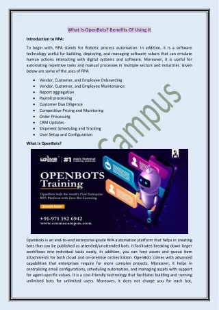 what is openbots benefits of using it