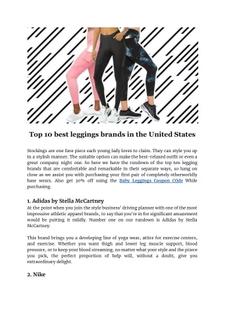 Top 10 best leggings brands in the United States