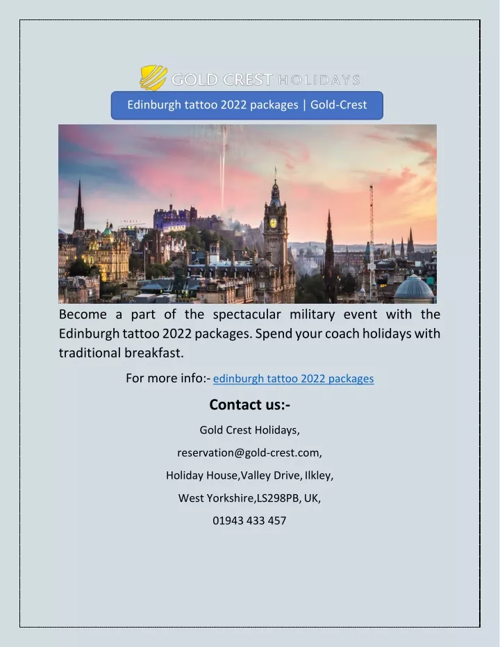 edinburgh tattoo 2022 packages gold crest