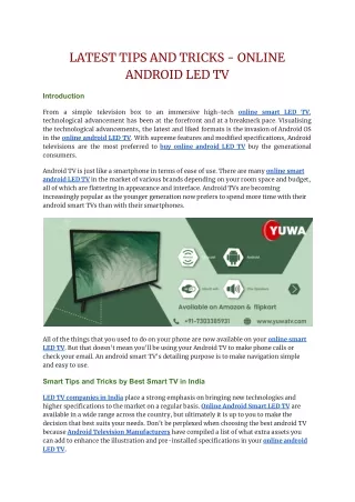 LATEST TIPS AND TRICKS - ONLINE ANDROID LED TV (1)
