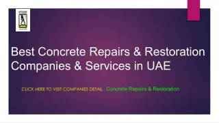 Concrete Repairs & Restoration