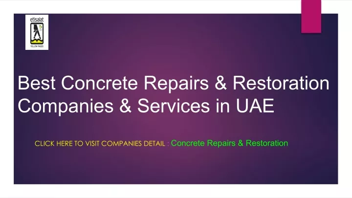 best concrete repairs restoration companies