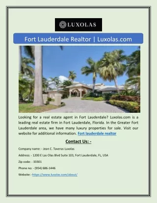 fort lauderdale realtor luxolas com