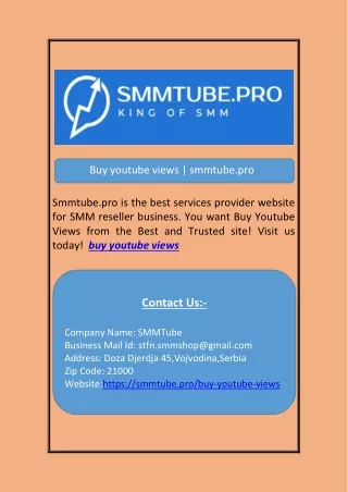 Buy youtube views | smmtube.pro