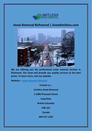 snow removal richmond snowlimitless com