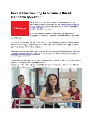 Does it take too long to become a fluent Mandarin speaker