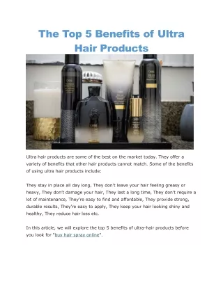 ultra hair products