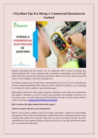 3 amazing tips for hiring commercial electrician in Gosford
