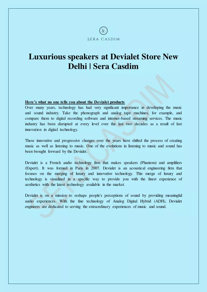 luxurious speakers at devialet store new delhi